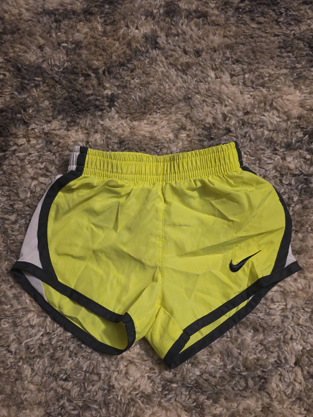 Nike Bright Yellow Running Shorts with Black Trim